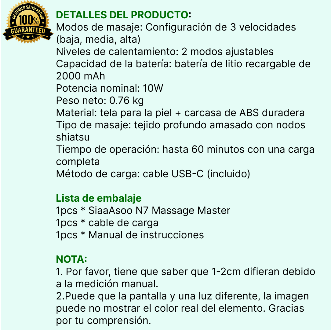 Masajeador de Cuello con Calor Terapéutico - Alivio Cervical Profesional