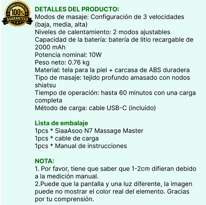 Masajeador de Cuello con Calor Terapéutico - Alivio Cervical Profesional